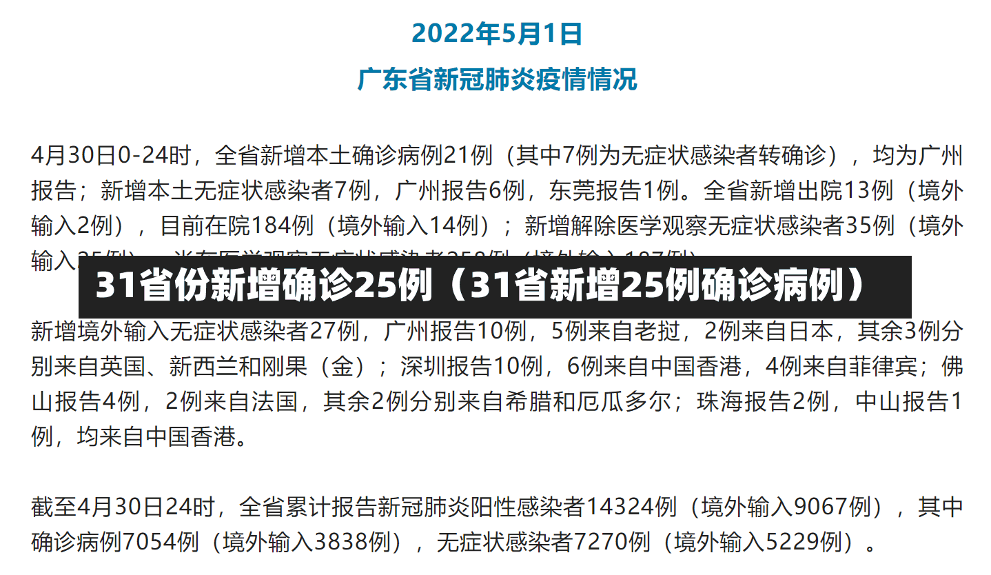 31省份新增确诊25例（31省新增25例确诊病例）-第1张图片