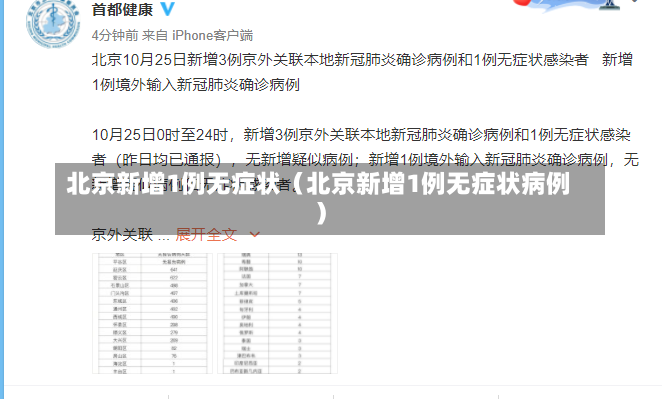 北京新增1例无症状（北京新增1例无症状病例）-第2张图片