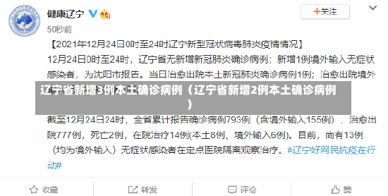 辽宁省新增3例本土确诊病例（辽宁省新增2例本土确诊病例）-第1张图片