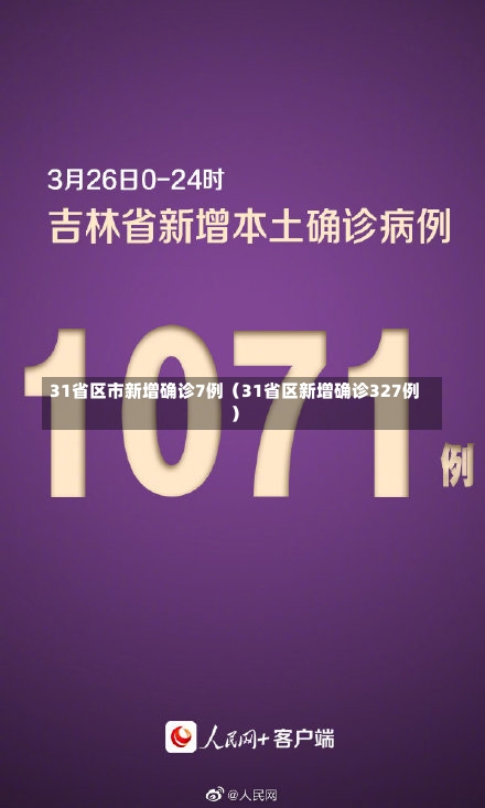 31省区市新增确诊7例（31省区新增确诊327例）