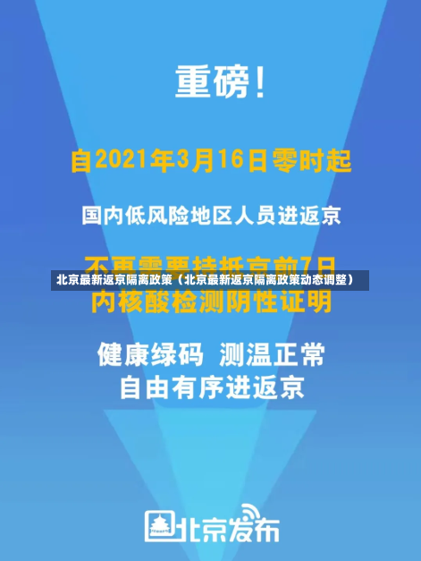 北京最新返京隔离政策（北京最新返京隔离政策动态调整）