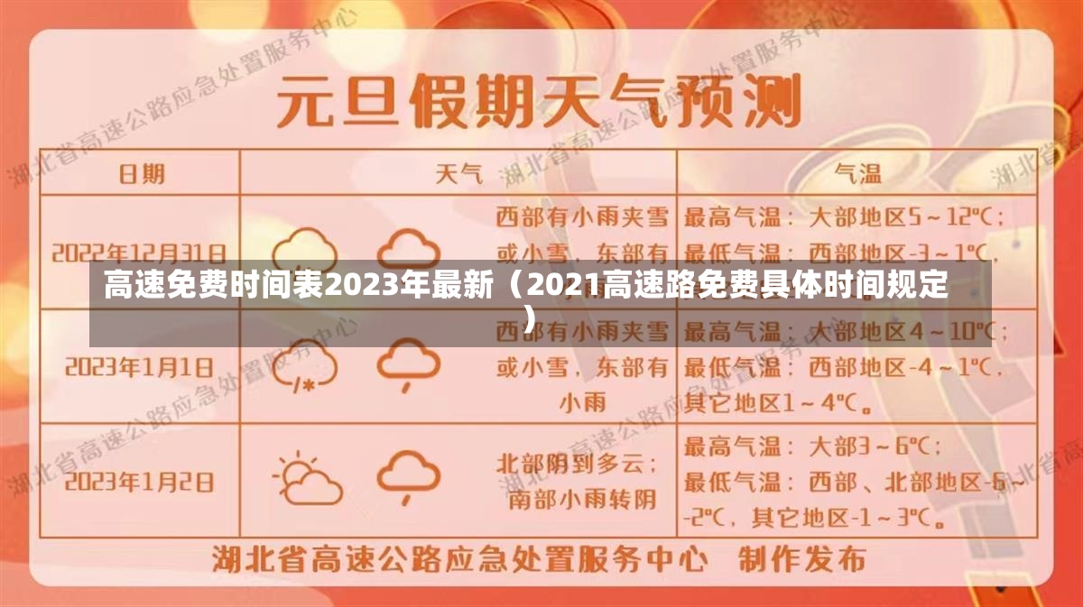 高速免费时间表2023年最新（2021高速路免费具体时间规定）-第2张图片