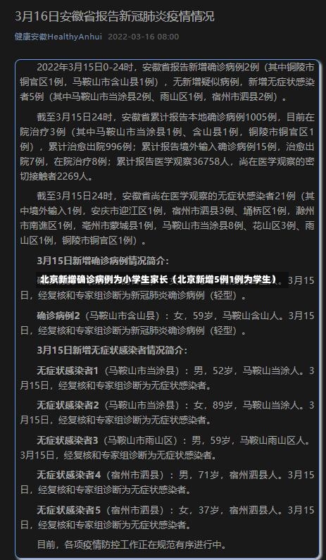 北京新增确诊病例为小学生家长（北京新增5例1例为学生）-第2张图片