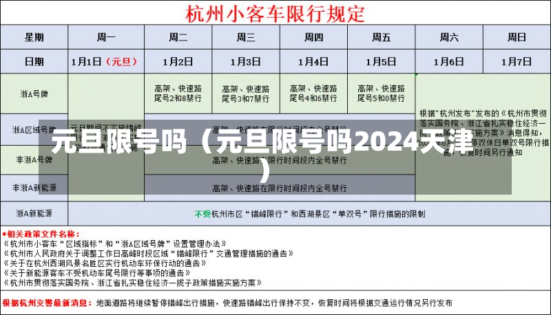 元旦限号吗（元旦限号吗2024天津）