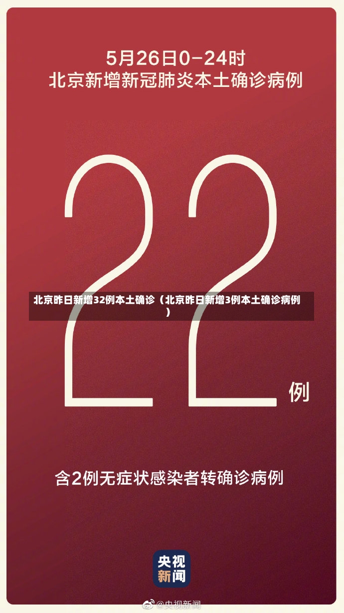 北京昨日新增32例本土确诊（北京昨日新增3例本土确诊病例）