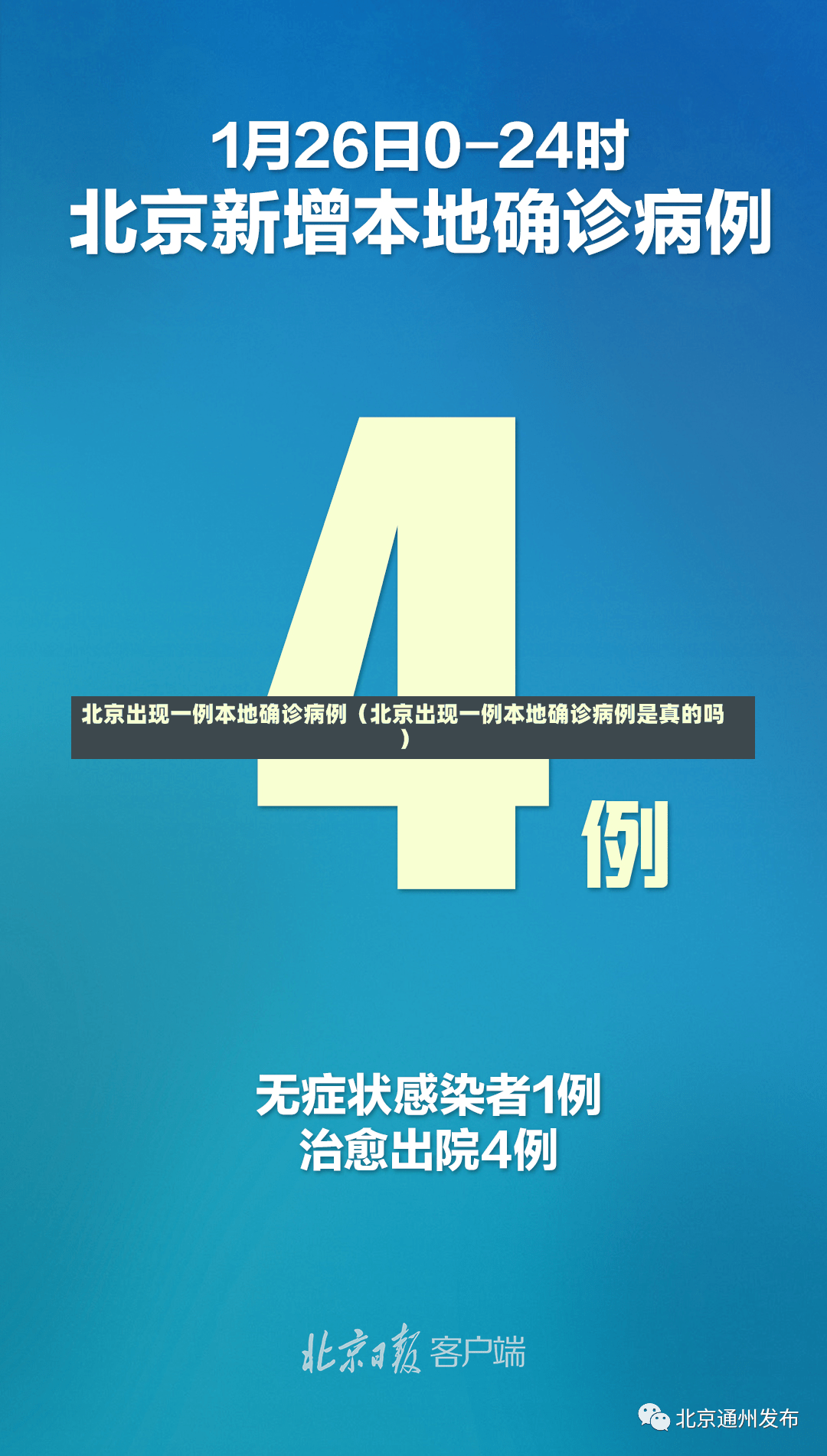 北京出现一例本地确诊病例（北京出现一例本地确诊病例是真的吗）-第1张图片