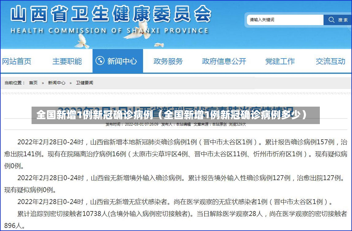 全国新增1例新冠确诊病例（全国新增1例新冠确诊病例多少）-第2张图片