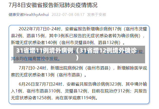 31省增11例境外病例（31省增12例境外确诊）-第2张图片