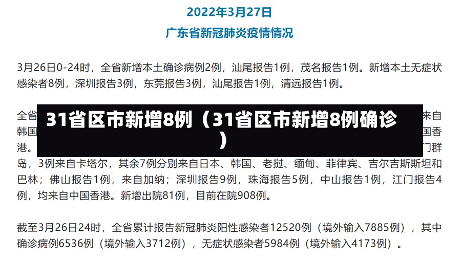 31省区市新增8例（31省区市新增8例确诊）-第2张图片