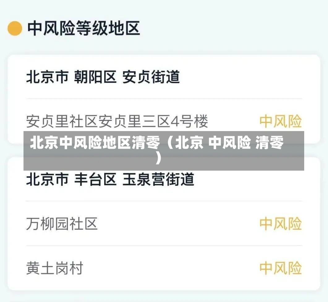 北京中风险地区清零（北京 中风险 清零）-第2张图片