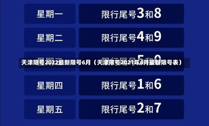 天津限号2022最新限号6月（天津限号2021年6月最新限号表）-第2张图片