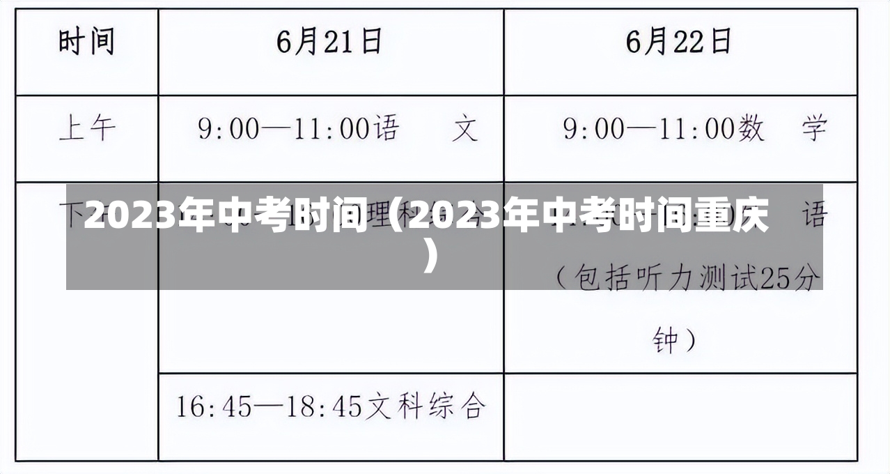 2023年中考时间（2023年中考时间重庆）-第2张图片