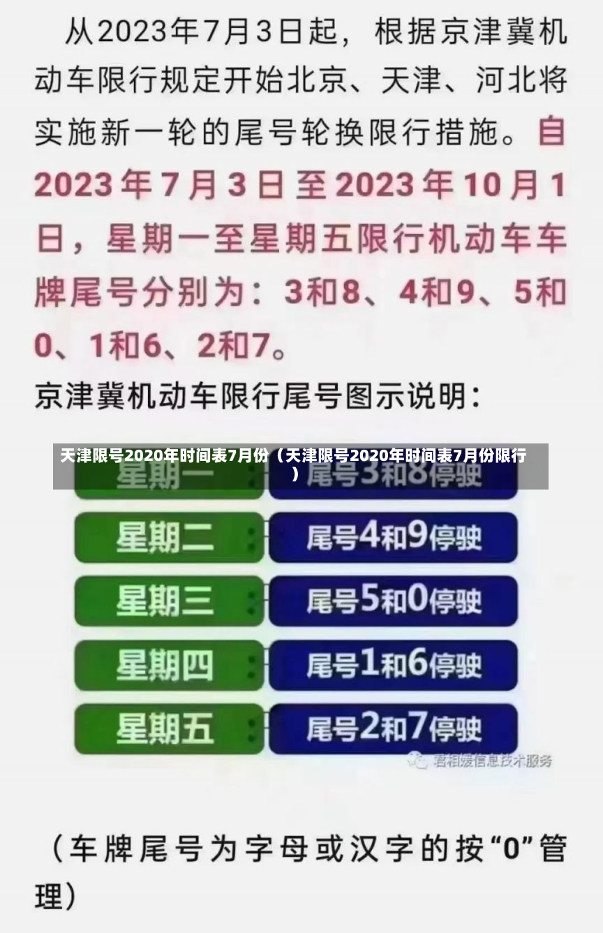 天津限号2020年时间表7月份（天津限号2020年时间表7月份限行）-第2张图片