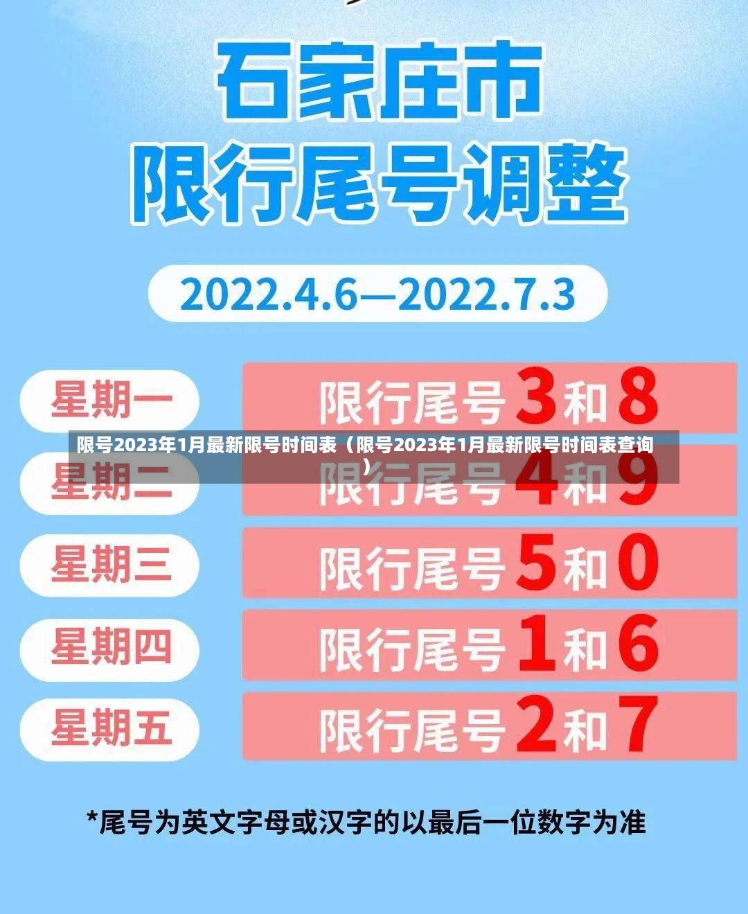 限号2023年1月最新限号时间表（限号2023年1月最新限号时间表查询）-第3张图片