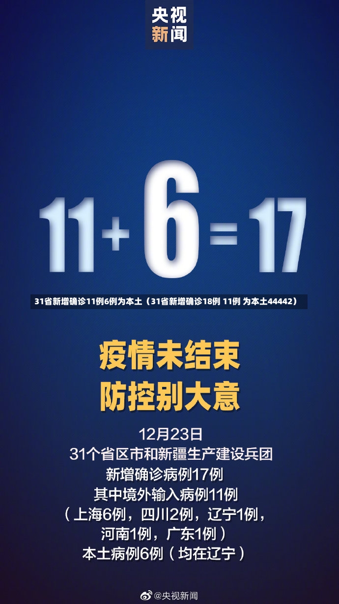 31省新增确诊11例6例为本土（31省新增确诊18例 11例 为本土44442）