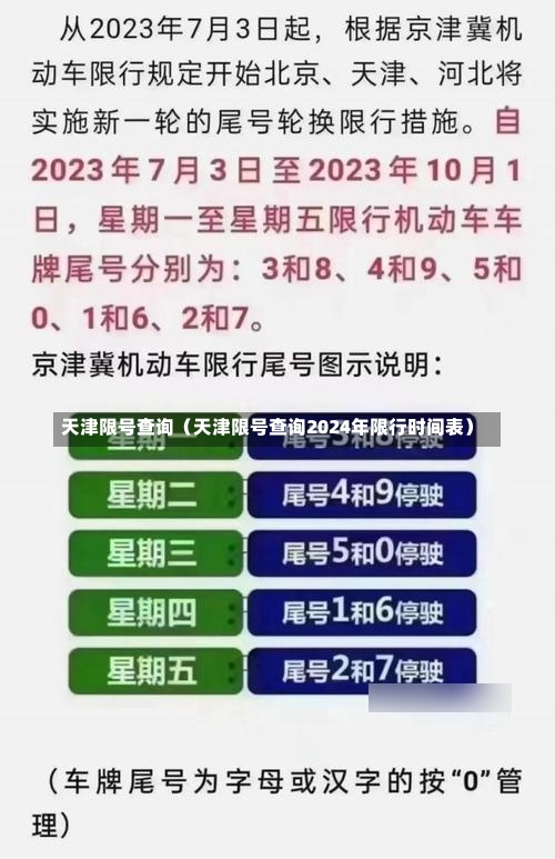 天津限号查询（天津限号查询2024年限行时间表）