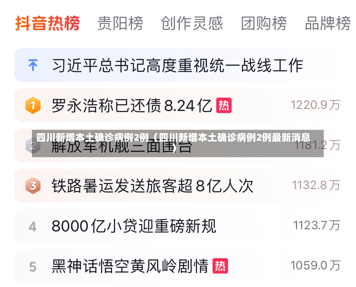 四川新增本土确诊病例2例（四川新增本土确诊病例2例最新消息）