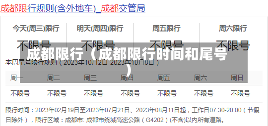 成都限行（成都限行时间和尾号）-第3张图片