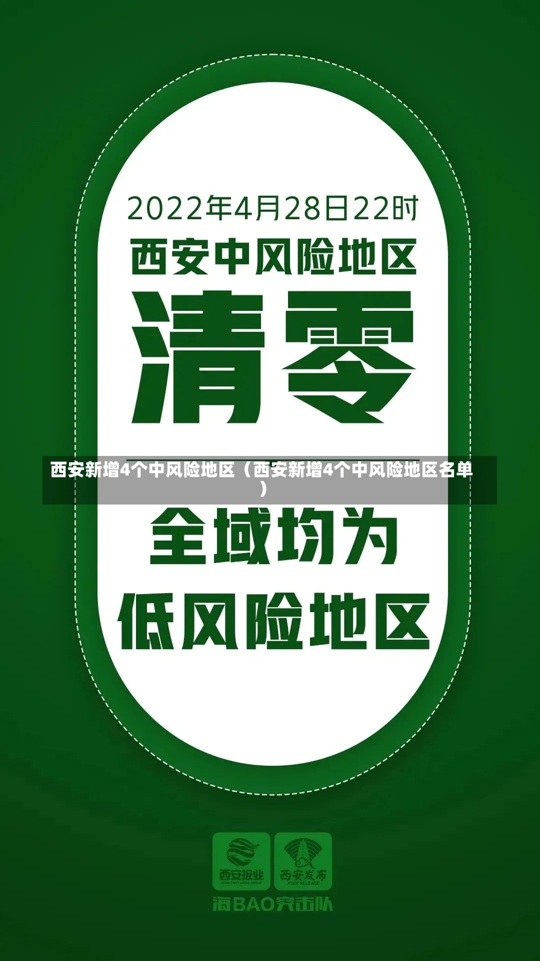 西安新增4个中风险地区（西安新增4个中风险地区名单）